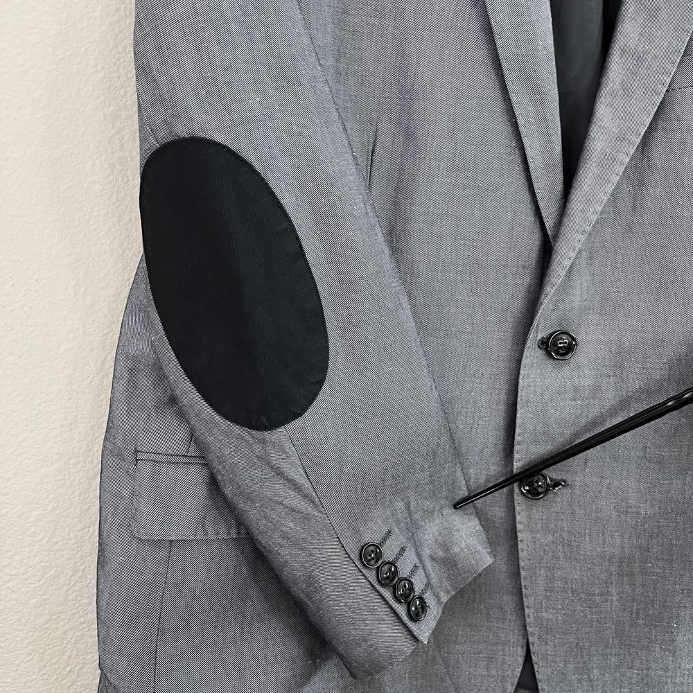 Vitarelli Italian Mens Blazer Jacket Vitarelli Mens Gray Elbow Patch Blazers 396 - Picture 4 of 13